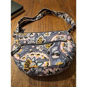 Vera Bradley Quilted Floral Crossbody Bag Blue Yellow Pink White Purse Handbag